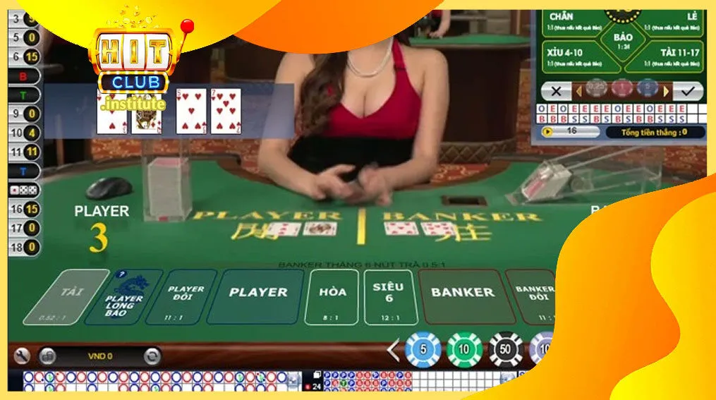 Hình ảnh một sòng bạc trực tuyến với giao diện Baccarat hiện đại.