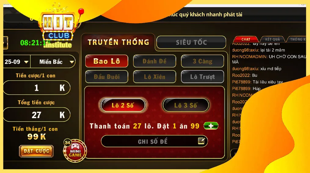 Giao diện người dùng thân thiện của dịch vụ lô đề online tại Hit Club