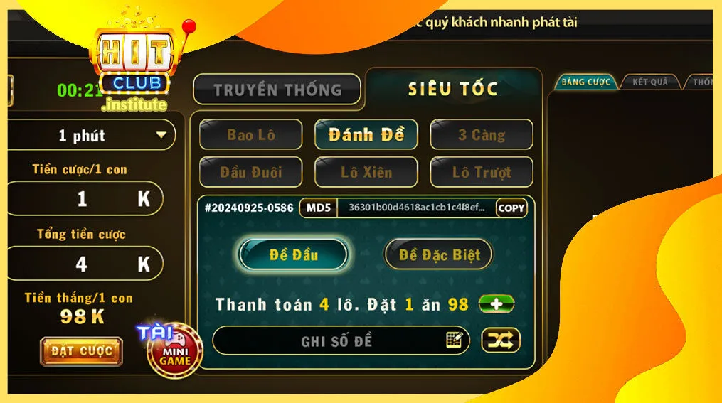 Các bước hướng dẫn đặt cược lô đề online tại Hit Club