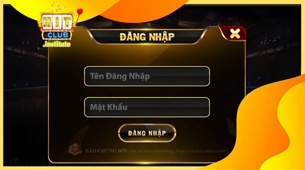 Màn hình đăng nhập tài khoản Hit Club